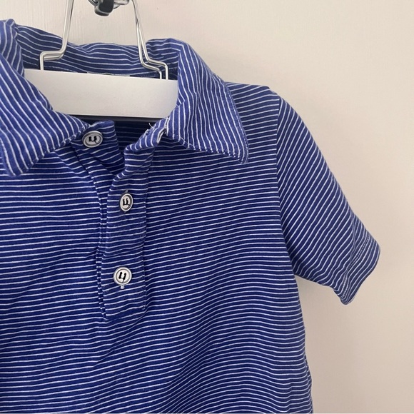 Busy Bees Boy’s Polo Shirt Royal Blue White Stripes 6 - Picture 2 of 6